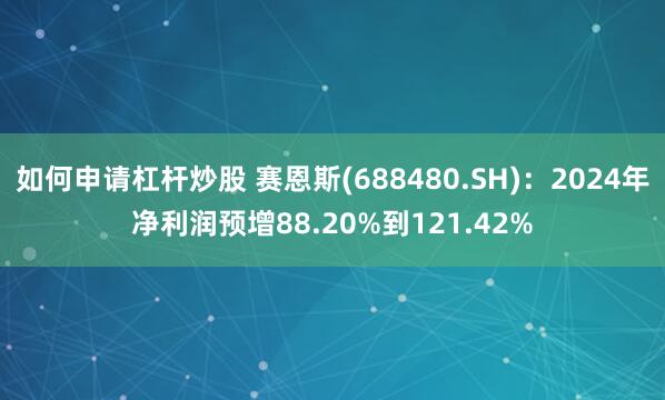 如何申请杠杆炒股 赛恩斯(688480.SH)：2024年净利润预增88.20%到121.42%