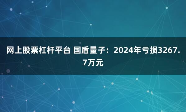 网上股票杠杆平台 国盾量子：2024年亏损3267.7万元